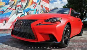 Lexus IS200t Matte Solid Red by MetroWrapz 2016 года